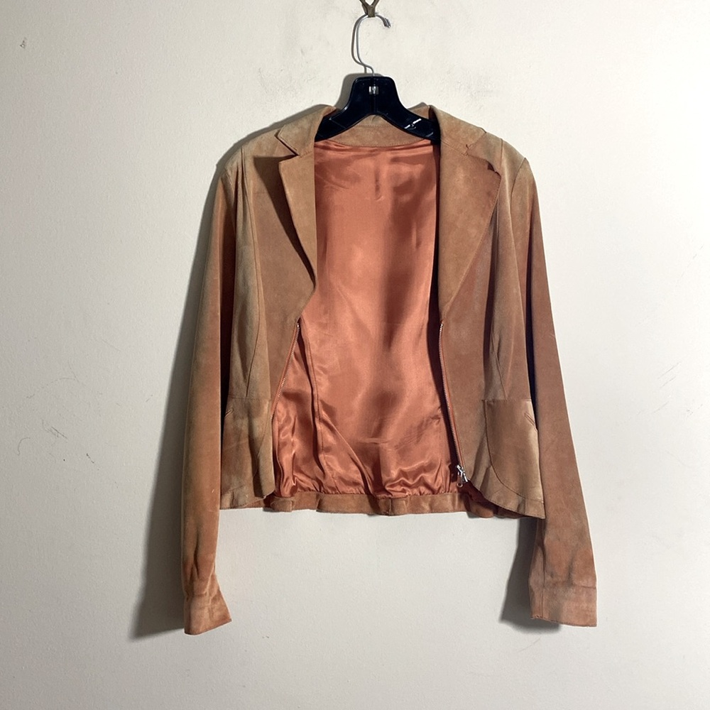 Vintage Italian Handcrafted Peach Suede Jacket